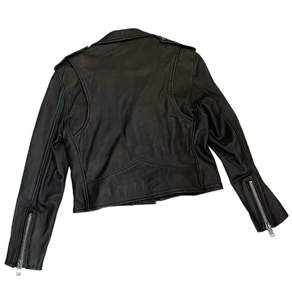 Byker Boyz Motorcycle Vintage Black Racing Leather Jacket Sz S